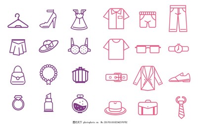 時尚與實用的完美交融 時裝與日用百貨的圖標(biāo)設(shè)計